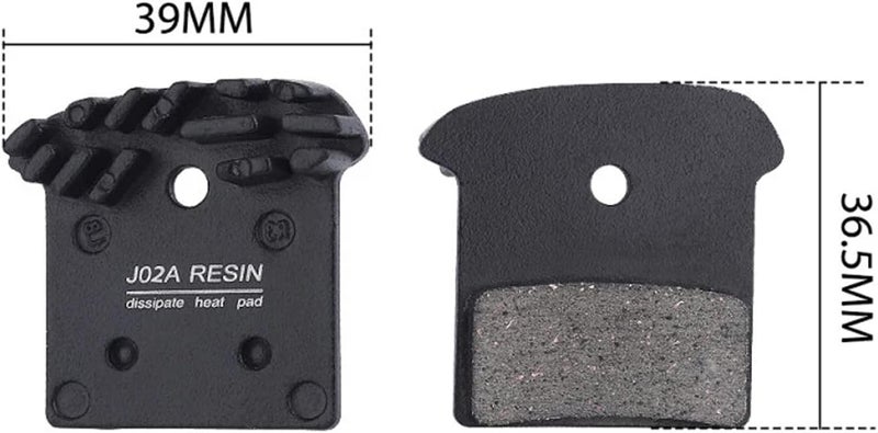 JFOYH J02A Resin Disc Brake Pads with Cooling Fin, Compatible with XTR M9000, DEORE XT M8100, SLX M7100, DEORE M6100 - Image 2